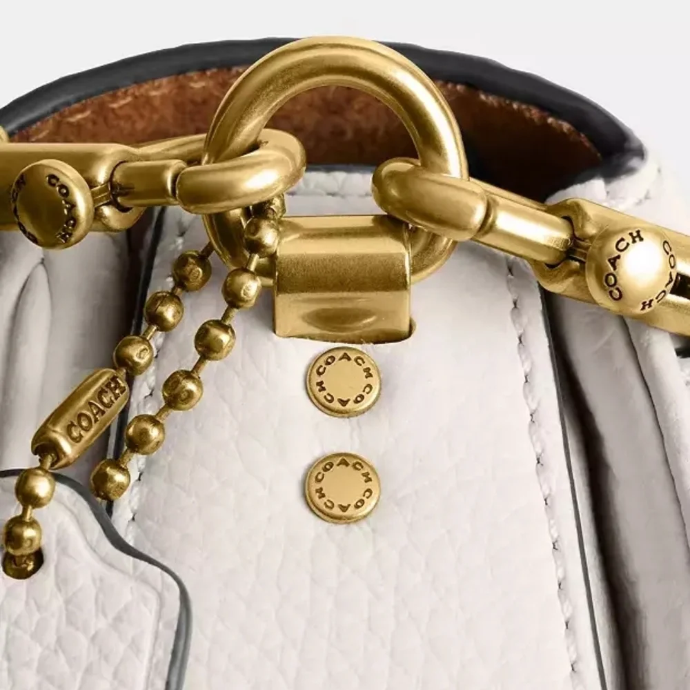 Coach Cassie Crossbody 19 Bag Chalk White Pebble Leather NWT Gold Hardware